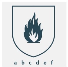 Piktogramm EN 407 – Schutz vor Hitze und Feuer (a b c d e f)